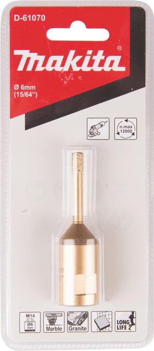 Image du produit Makita Couronne de forage creuse diamantée 6mm M14 (6 millimètres)