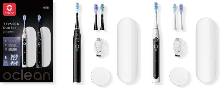 Produktbild Clean OCLEAN Elektrische Zahnbürste X Pro 20 Set Duo Set Weiss+Schwarz (Schallzahnbürste)
