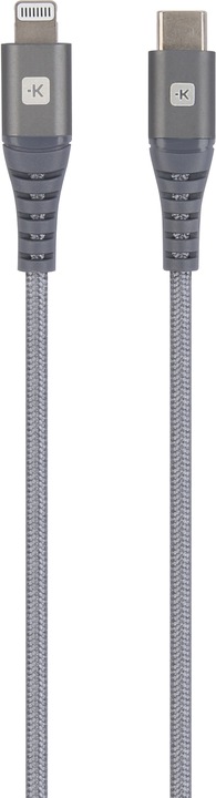 Produktbild Skross USB Kabel USB-C 2.0 to Lightning Cable, Braiding, 2,00m space gray (2 m, USB 2.0)