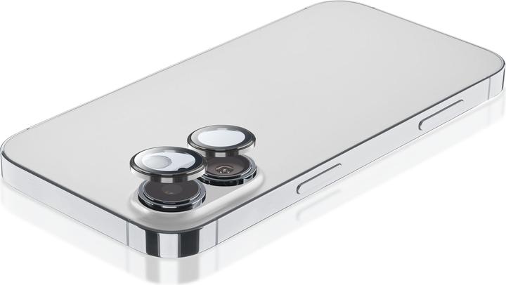 Cellularline Camera Lens Ring - iPhone 16 / 16 Plus Tempered glass for camera protection (1 Piece, Apple iPhone 16 Plus, Apple iPhone 16)