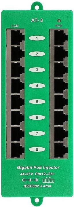 Produktbild Extralink ACTIVE POE INJECTOR 8 PORT GIGABIT 802.3AT/AF MODE A - - 8-Port Gigabit Ethernet (802.3af (PoE), 802.3at (PoE+))