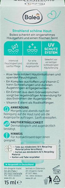 Energy Label dm Balea Invigorating eye cream (Eye Care Cream, 15 ml, Day + Night)