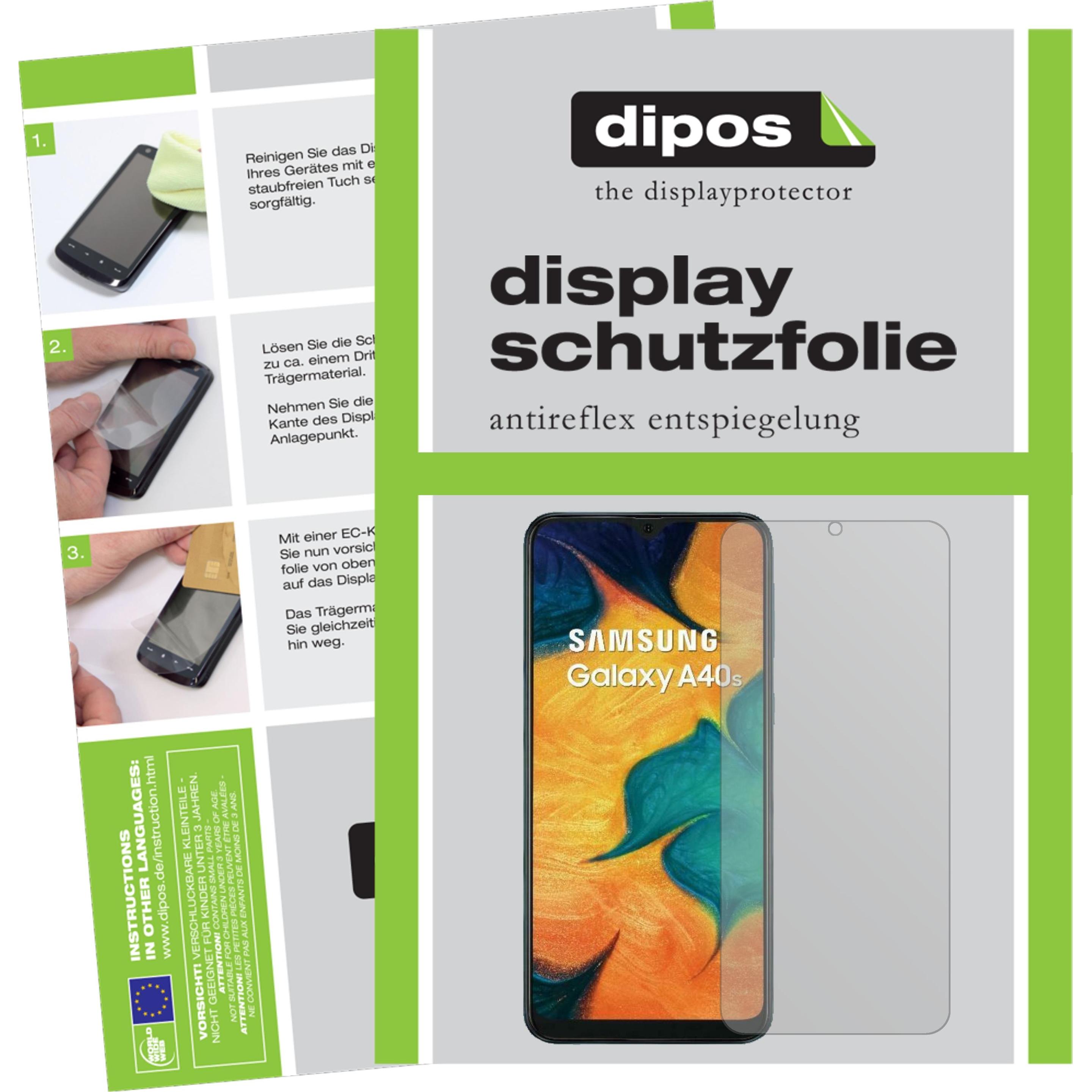 Dipos Displayschutzfolie Antireflex (1 Stück, Samsung Galaxy A40s), Smartphone Schutzfolie, Transparent