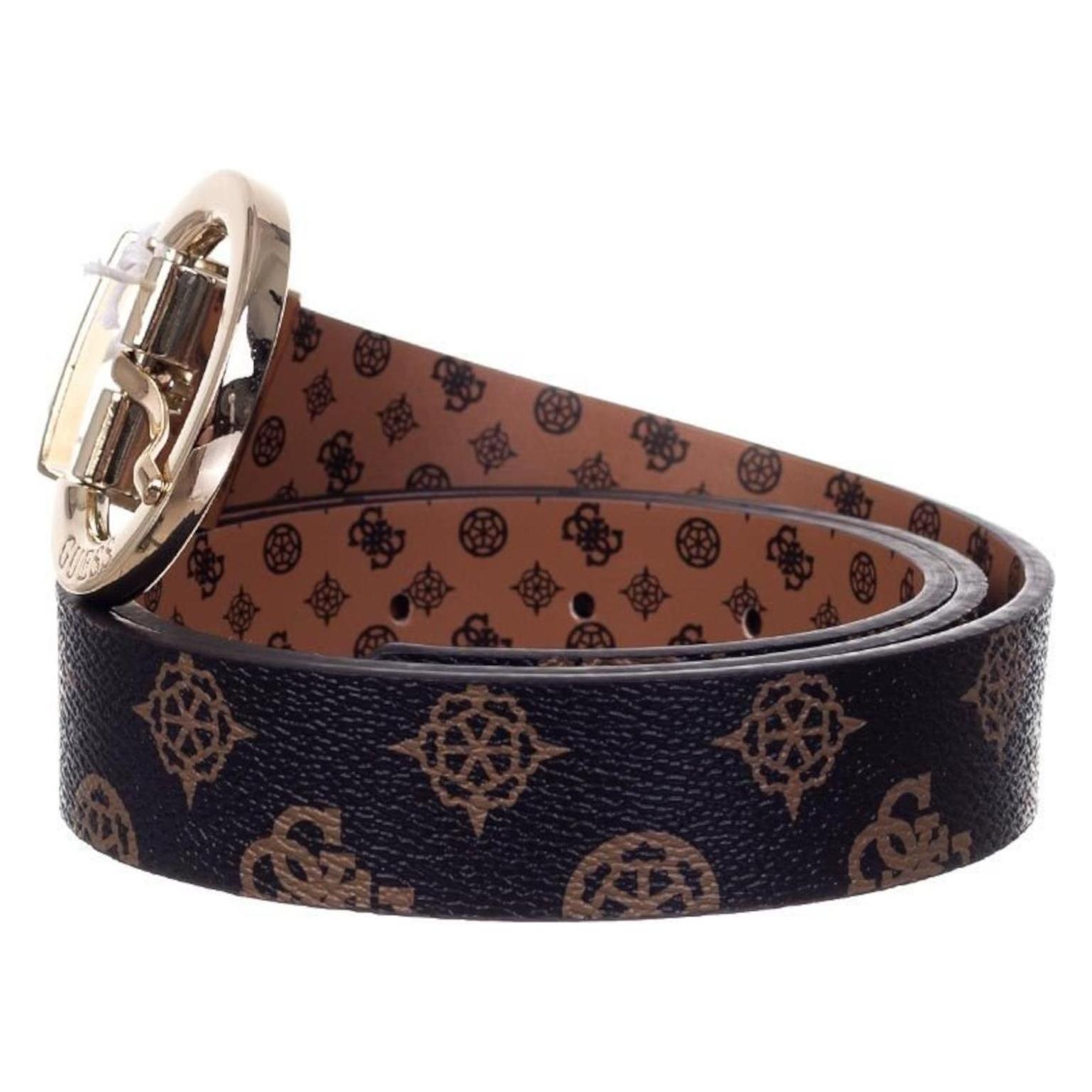 Guess, Damen, Gürtel, Cesily, Textile Belt, Brown, For Women, Size S, Braun, Gold, Beige, (S)
