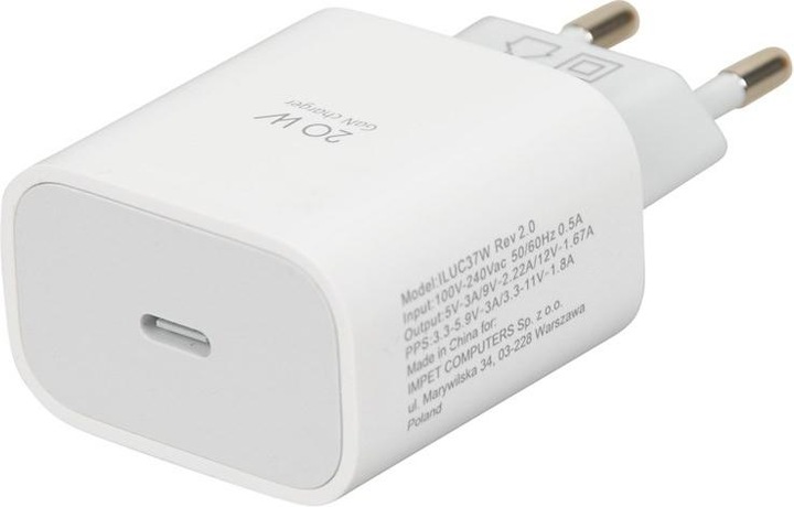 Actual product image iBox C-37 USB-C PD20W WALL CHARGER USB-C TO LIGHTNING CABLE (20 W)