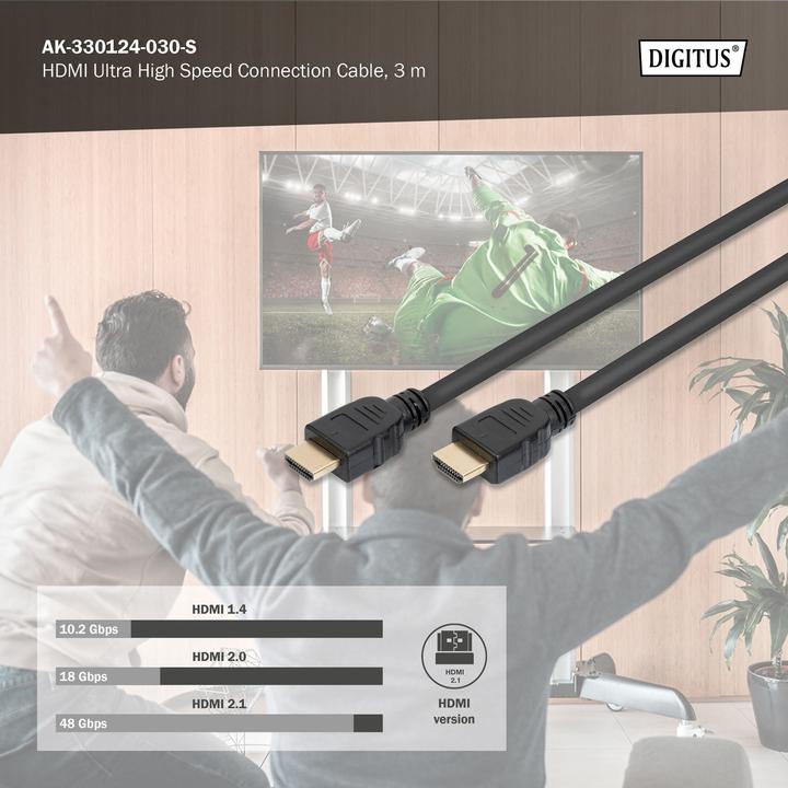 Productafbeelding Digitus HDMI (Type A) - HDMI (Type A) (3 m, HDMI, 2.1)