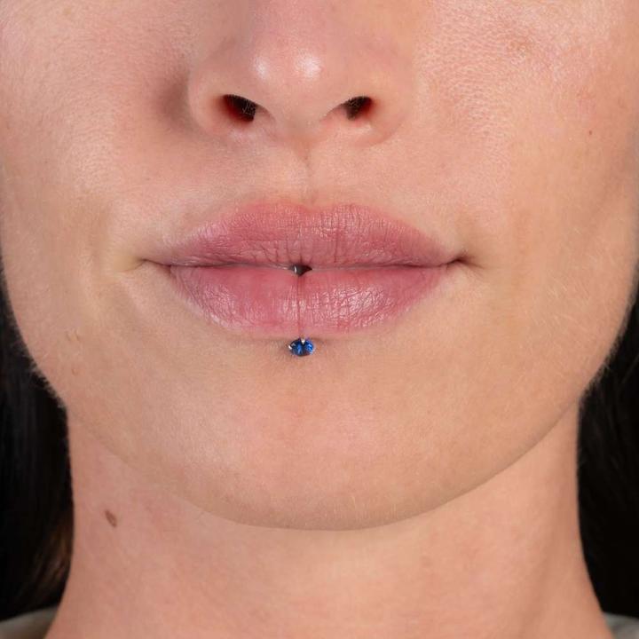 Image du produit Bijouteria Piercing pour lèvre/Tragus (Zircone, Bioplastique, Argent 925)