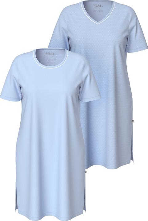 Actual product image Ulla Popken 2 Pack Short Sleeve Nightshirts - Dot, Solid (46)