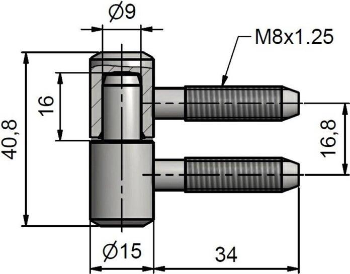 Produktbild HP WINDOW HINGE 40 M8 RAL 9010