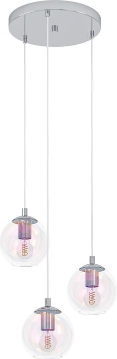 EGLO Cluster Ariscani 3-Light Pendant Lamp with Iridescent Glass Balls (E27)