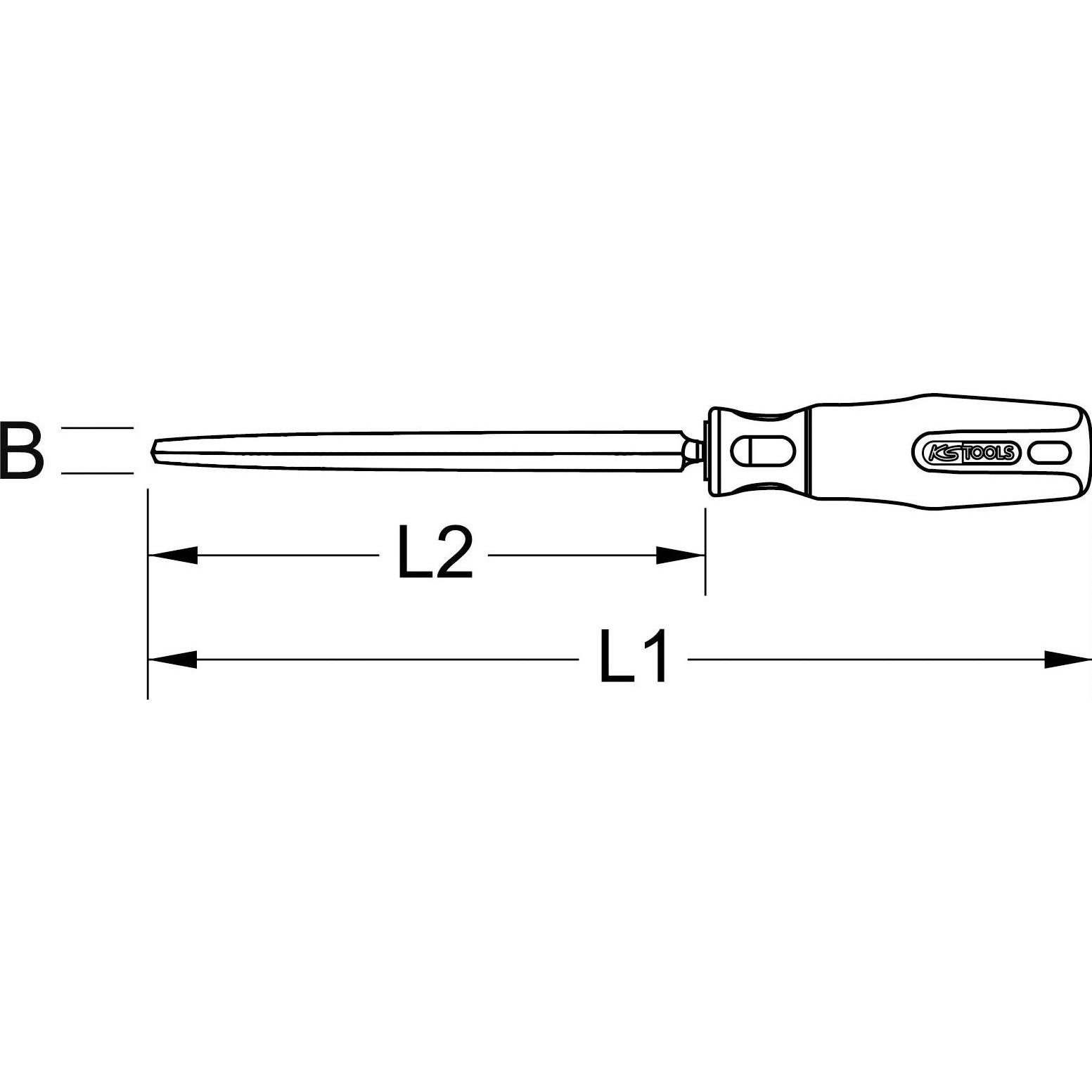 Thumbnail - KS Tools, Raspel + Feile, Dreikant-Hohlschaber, 270mm (270 mm)