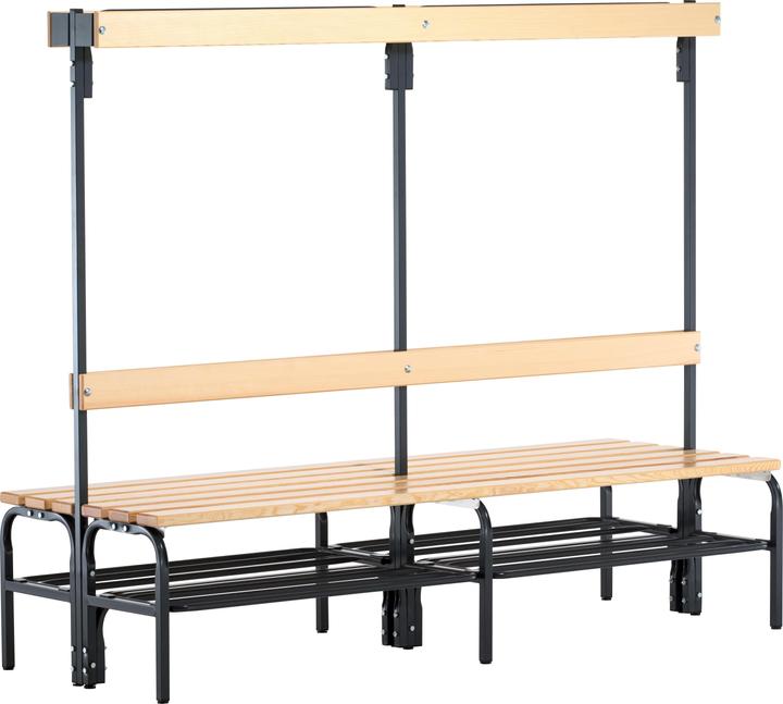kaiserkraft Wardrobe bench with hook rails (40 cm, 165 cm)