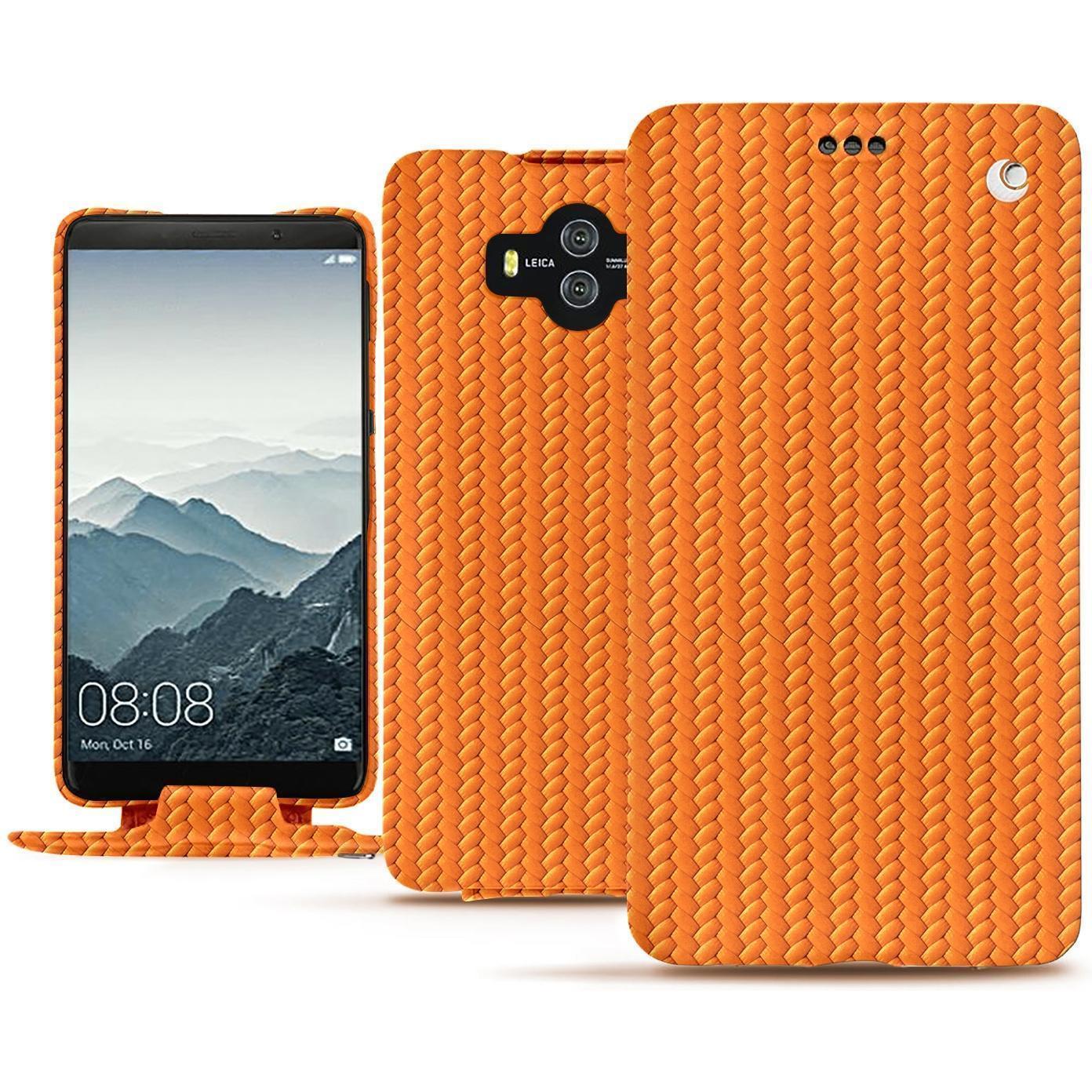 Noreve Lederschutzhülle vertikal (Huawei Mate 10), Smartphone Hülle, Orange