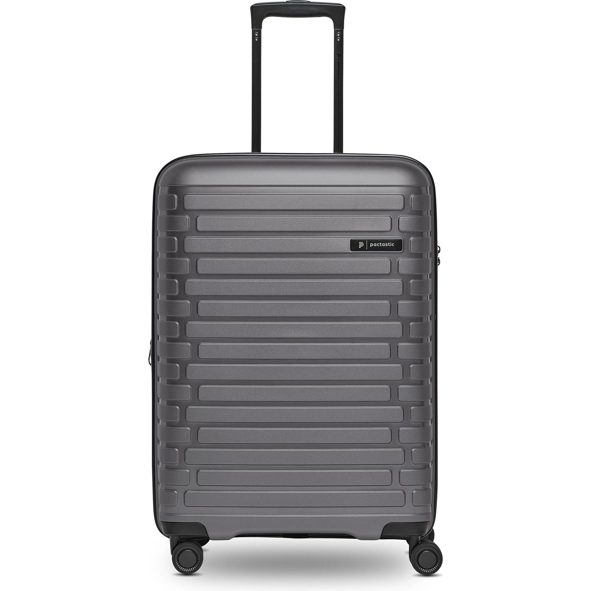 Pactastic, Koffer, Collection 04 THE MEDIUM + 4 Rollen Trolley M 66 cm mit Dehnfalte, Grau, (67 l, M (50 - 90l))