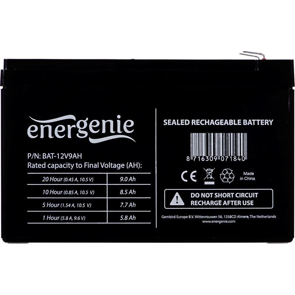 Thumbnail - Gembird 12V 9 Ah Plombierte Bleisäure (VRLA) 9Ah 12V USV-Batterie, USV Zubehör