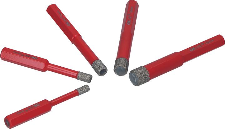 Produktbild OK-Line Diamantbohrer-Set (10 mm, 12 mm, 5 mm, 6 mm, 8 mm)