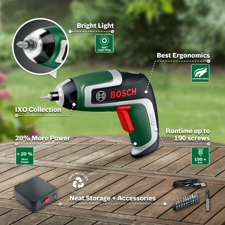 Actual product image Bosch Home & Garden IXO 7 (Rechargeable battery operated)