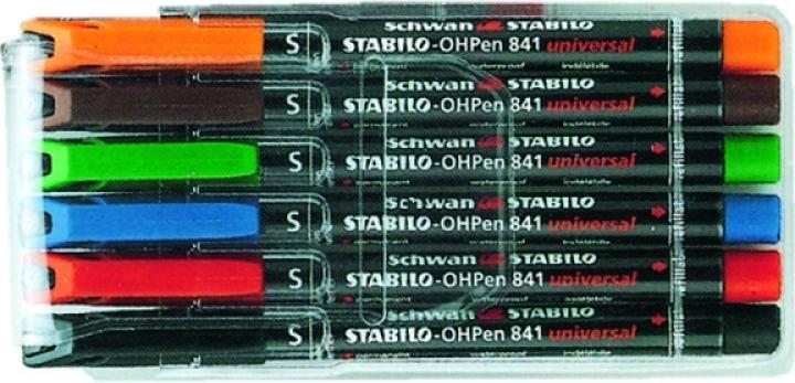 Actual product image STABILO OHPen universal foil pen permanent (Green, Red, Blue, Black, Orange, Brown, 1 mm, 6 x)