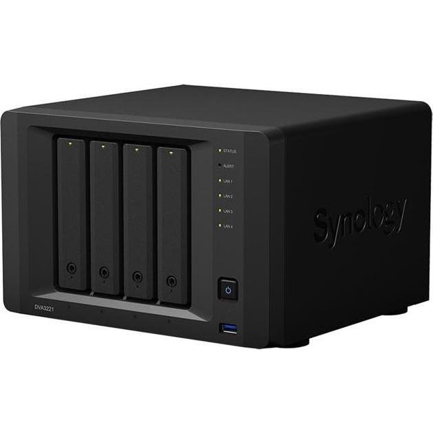 Synology 4 bay DVA Deep Learning Video Analytics DVA3221 Diskless, NAS, Schwarz