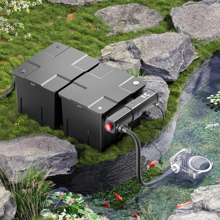 Produktbild Wiltec Filter Set Bio Teichfilter 60000l 36W UV Teichklärer Pumpe Schlauch Schlauch 053