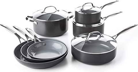 Greenpan Batterie de cuisine (Set de poêles + casseroles, Aluminium)