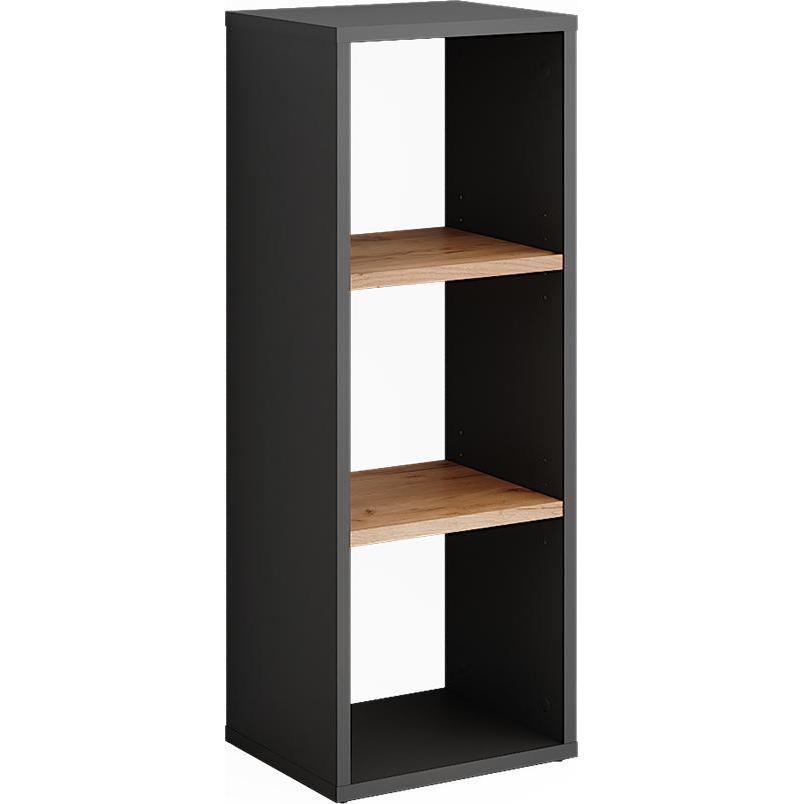 Vichy, Schuhschrank, Standregal Orlando, Anthrazit/Goldkraft Eiche, 30 x 80.1 cm
