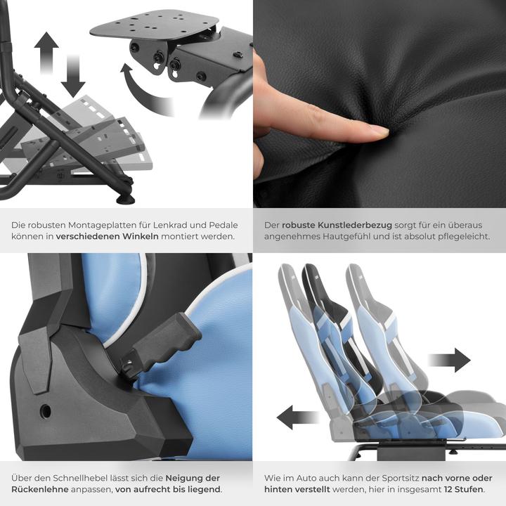 Image du produit tectake Fauteuil gaming Play, siège baquet, compatible avec de nombreuses consoles