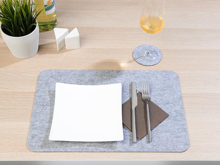 Produktbild Rosenstein & Söhne 6er-Set Abwaschbare Filz-Untersetzer (6 x, Glasuntersetzer)