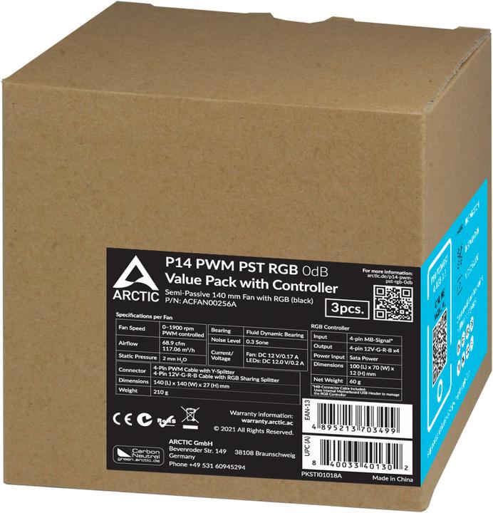 Image du produit Arctic P14 PWM PST RGB (140 mm, 3 x)