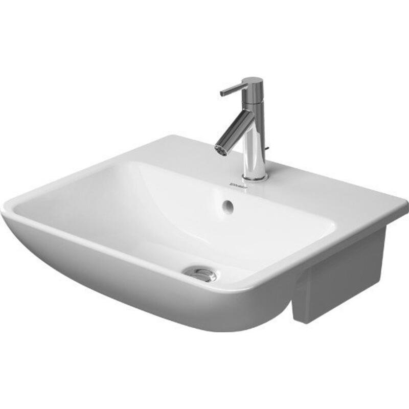 Duravit, Waschbecken, HEBWT ME by Starck m ÜL m HLB 550x455mm 1 Hahnloch weiss WG (455 mm, 550 mm)