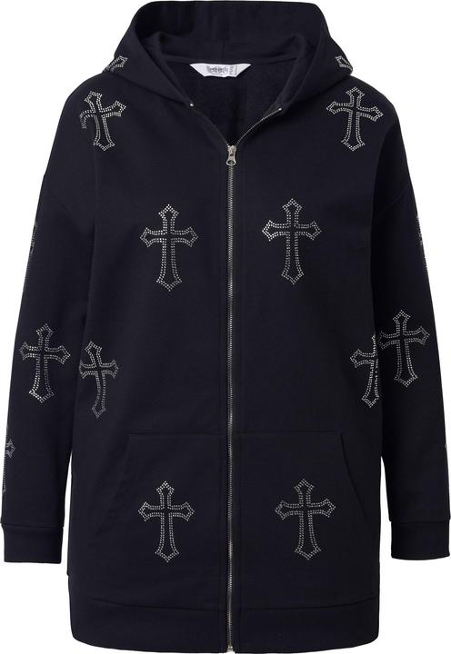 Actual product image Angel of Style Sweatjacke, Oversize Fit, Glitzer-Kreuze, Kapuze (42)