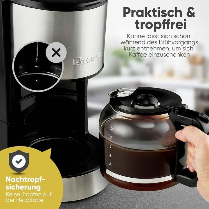 Actual product image Clatronic KA 3808 Coffee maker Stainless steel Capacity cups=12 Keep warm