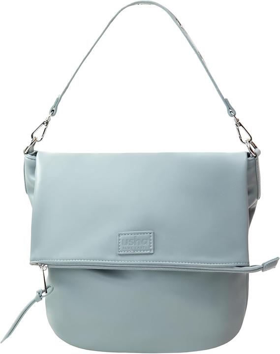 Actual product image Alary Removable Short Handle and Long Strap, Front Label Patch, Zipper Closure