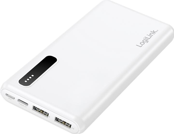 Produktbild LogiLink Powerbank 8000 mAh, 2x USB-A, 2-in-1 Kabel, weiss (8000 mAh, 12 W, 29.60 Wh)