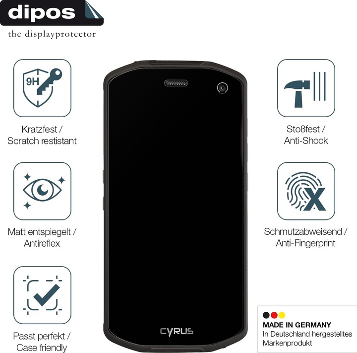 Produktbild Dipos Anti-Shock Displayschutz Matt 9H (1 Stück, Cyrus CS 28 Hipster)