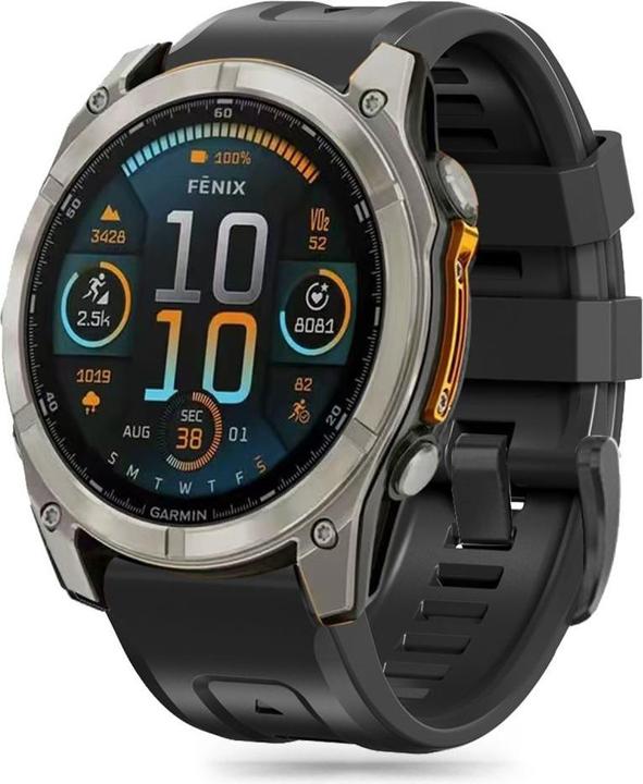 Actual product image Tech-Protect Silicone Strap for Garmin Fenix 5X / 5X Plus / 6X / 6X Pro / 7X / 8 (51 mm) - Black (TPU)
