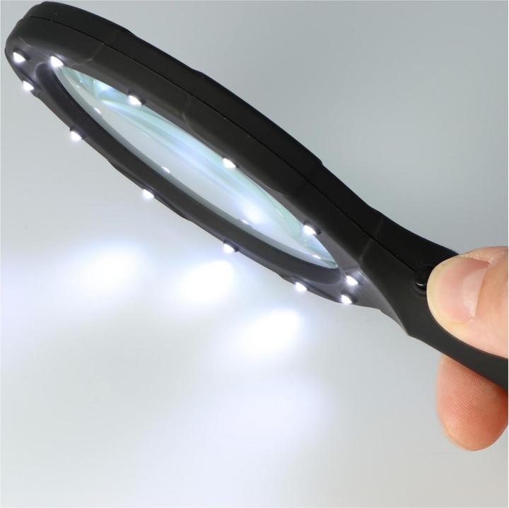 Immagine prodotto Velamp Lente d'ingrandimento con illuminazione a LED e ingrandimento 3x, batterie incluse