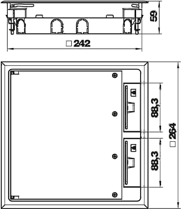 Actual product image OBO Bettermann OBO GES9 55U V 9011 device insert for trunking mounting graphitsc