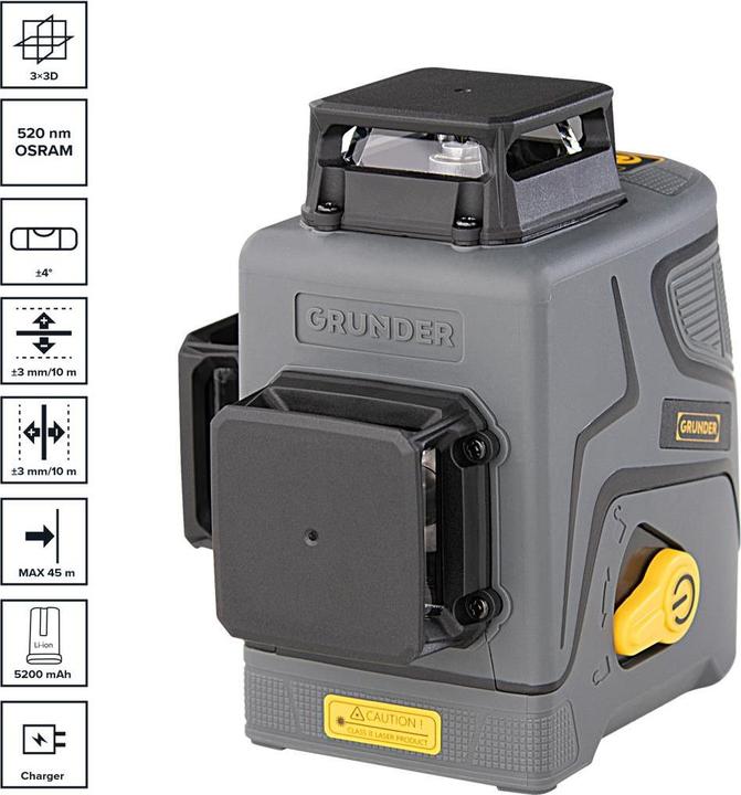 Produktbild Grunder CORDLESS LASER LEVEL 3X3D MTM350B