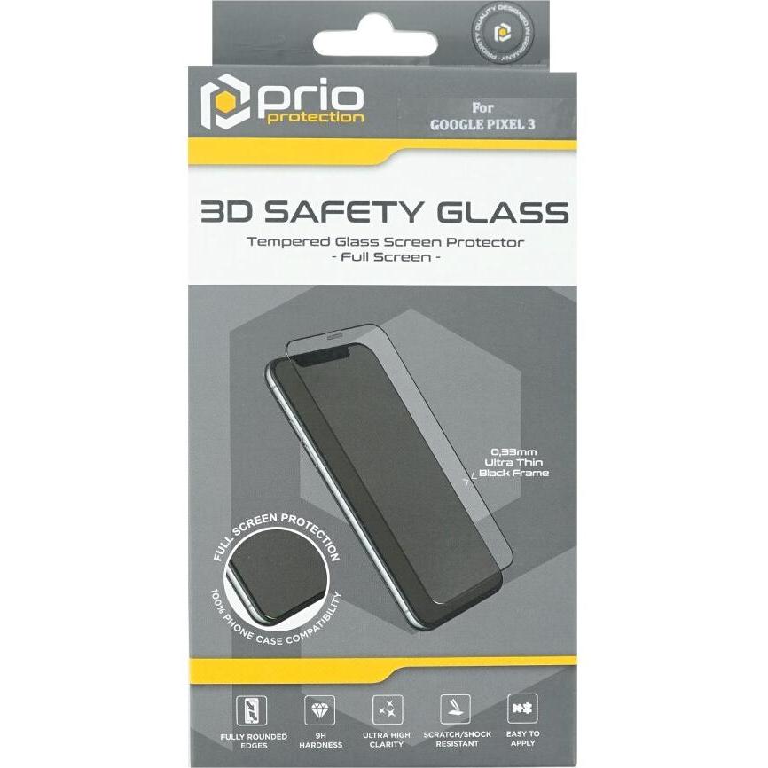 Thumbnail - prio 3D Displayschutzglas für Google Pixel 3 schwarz (1 Stück, Google Pixel 3), Smartphone Schutzfolie, Schwarz