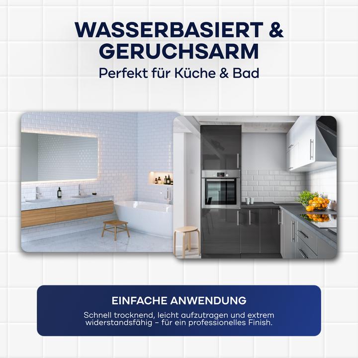 Actual product image Plid Tile paint set 1.5l glossy, for approx. 16m² / Tile colour paint set (Light grey, 1.50 l)