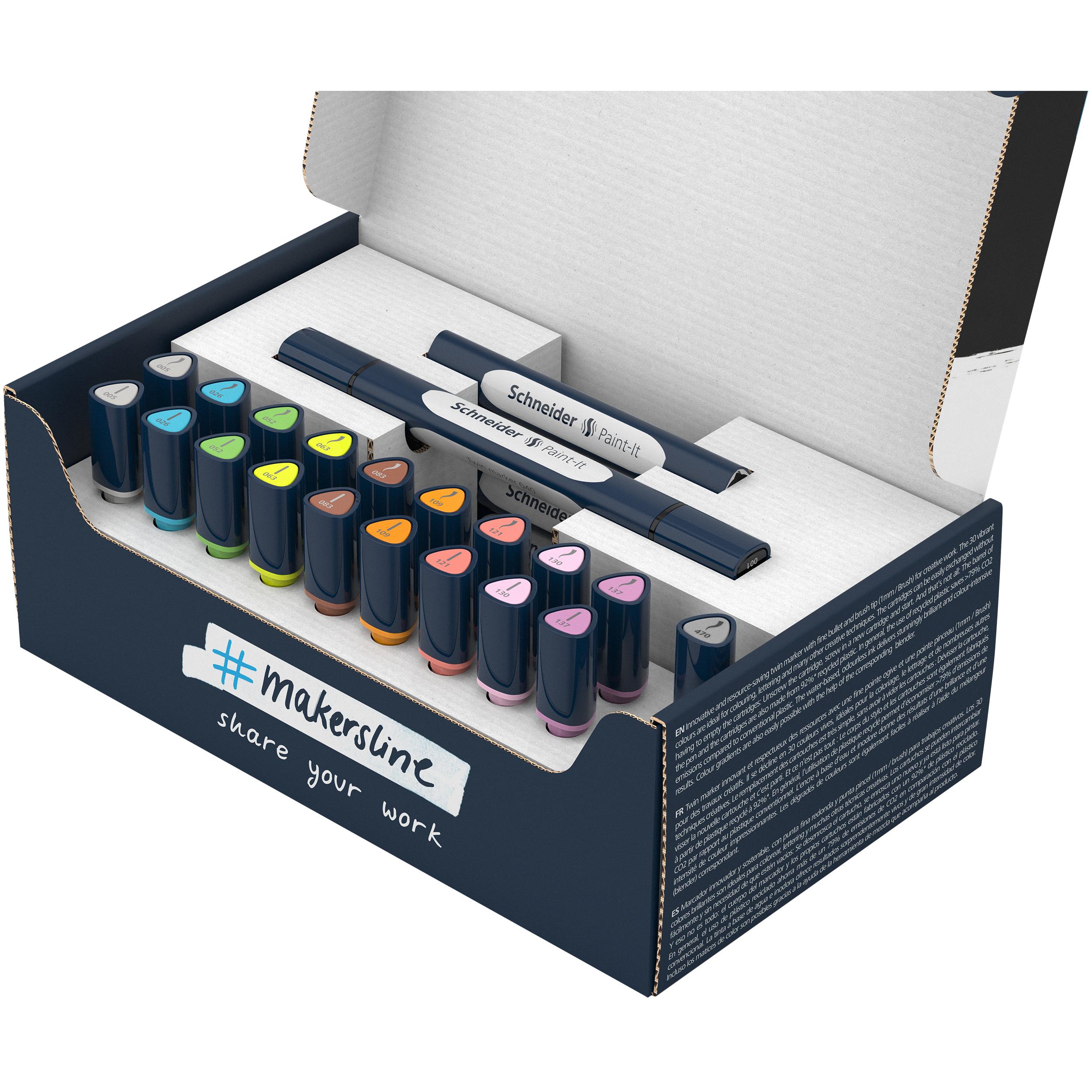 Schneider, Evidenziatori, Paint-It 040 27 parti penne a pennello colori assortiti (27 x)