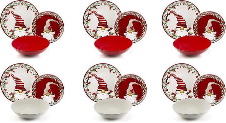 Excelsa Holly Gnomo tafelservies 18-delig, porselein (18 Stk.)