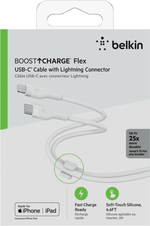 Produktbild Belkin USB-Ladekabel Boost Charge Flex USB C - Lightning 2 m (2 m, USB 3.2 Gen 1)