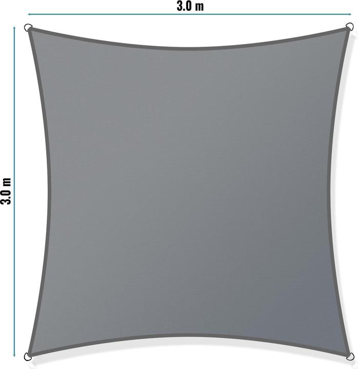 Image du produit Toboli Voile d’ombrage Carrée 3x3m Protection Vent Soleil UV 30+ Auvent Jardin Patio Extérieur