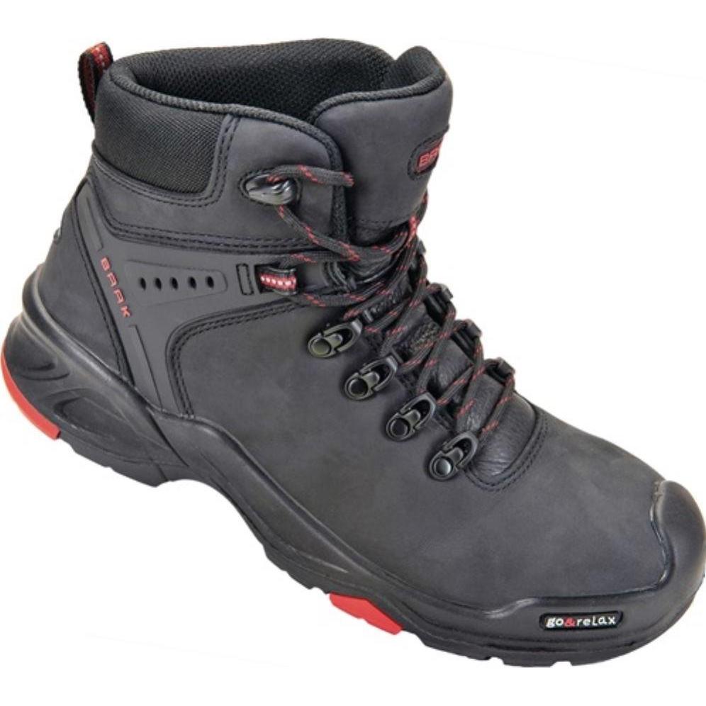 Baak, Sicherheitsschuhe, Sicherheitsstiefel Brooklyn Grösse 42 schwarz/rot S3 SRC HRO EN ISO 20345 Rindleder (S3, 42)