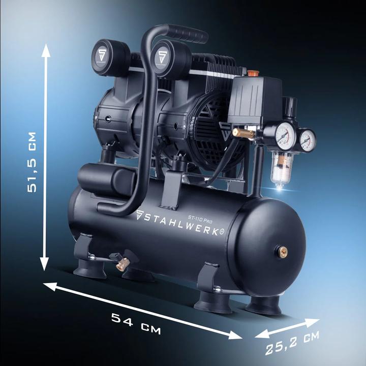 Actual product image Stahlwerk Compressor 10 bar 2.1 hp 1.6 kW 210 l/min 10 l air compressor (10 bar, 10 l)