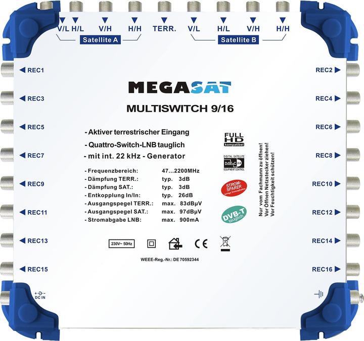 Actual product image Megasat multiswitch 9/16 (Multi switch)