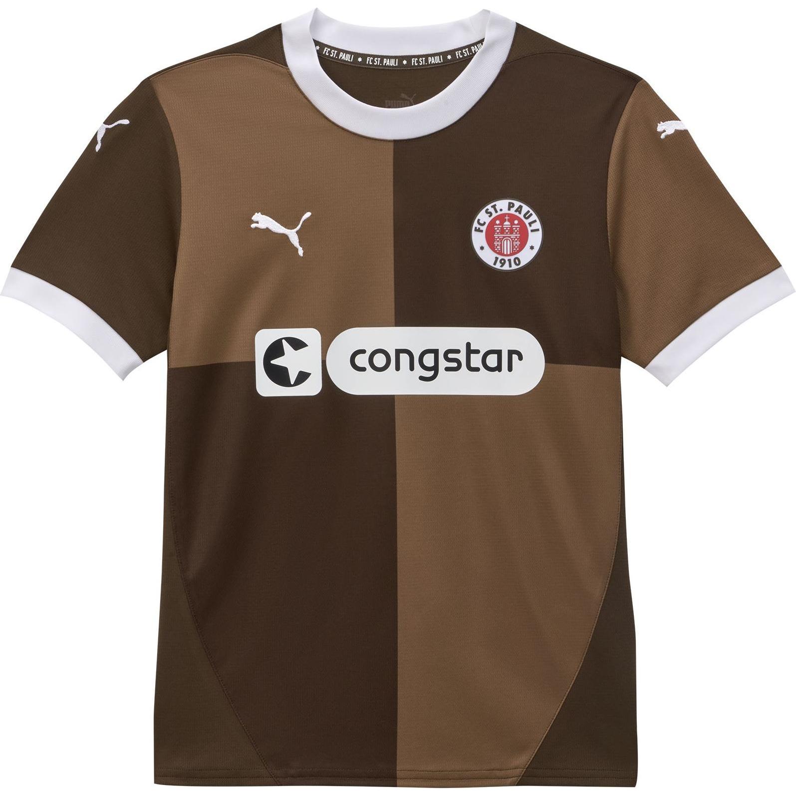 Puma, Herren, Fussballtrikot, FCSP Home Jersey Jr (152), Braun, 152