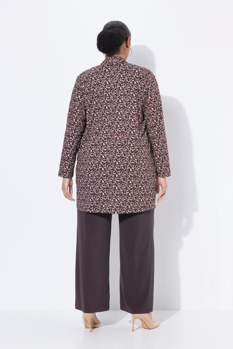 Actual product image Ulla Popken Matte Jersey Open Shape Leopard Print Jacket (42, 44)